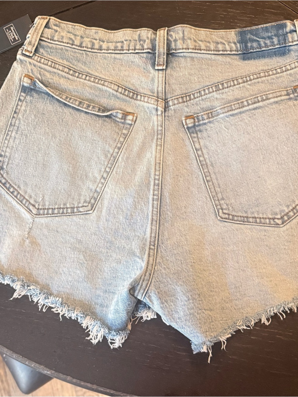 Abercrombie & Fitch Light Blue Distressed Mom Shorts - Picture 2 of 4